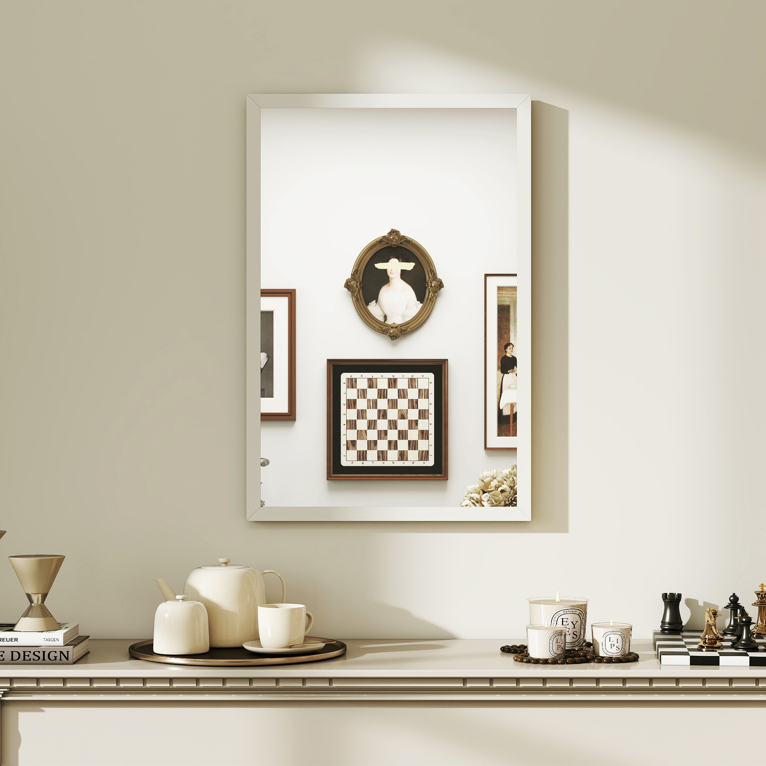 Image of HOMCOM Wall Bathroom Mirror Vanity Mirror&hellip;