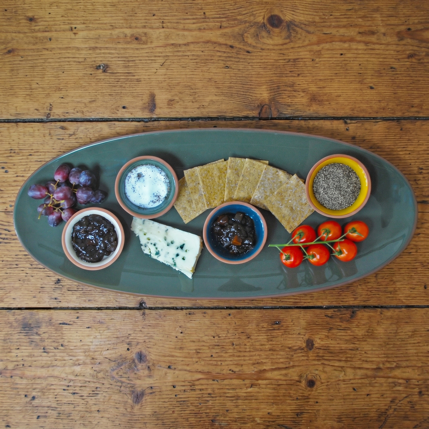 Image of Sintra Glazed Terracotta Oval Serving Platter&hellip;