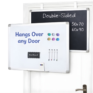 DoorBoard Double Sided Whiteboard & Chalkboard with Accessories