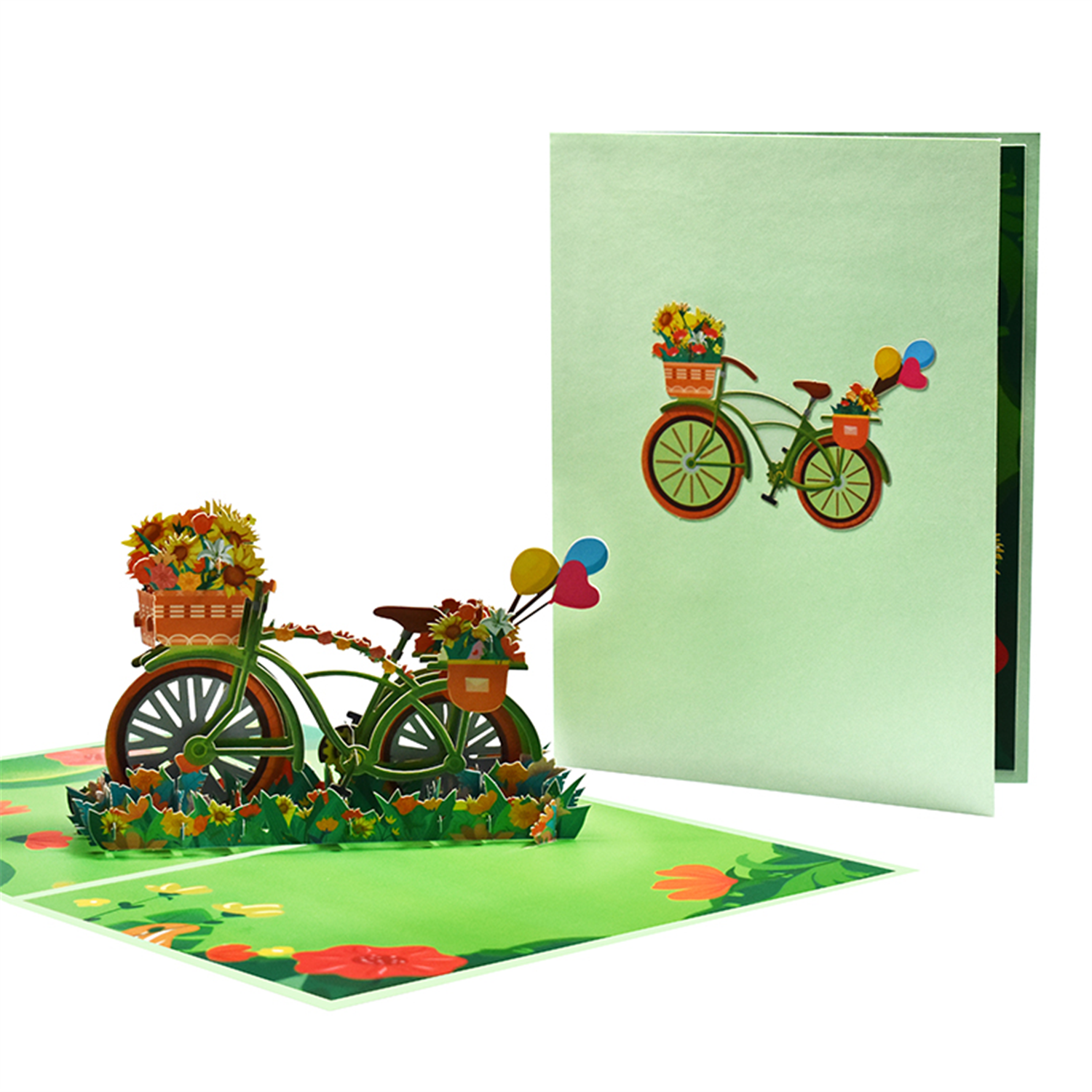 Brightfeel A Journey Of Joy And Color Bloom Ride 3D Pop Up Greeting Card - White