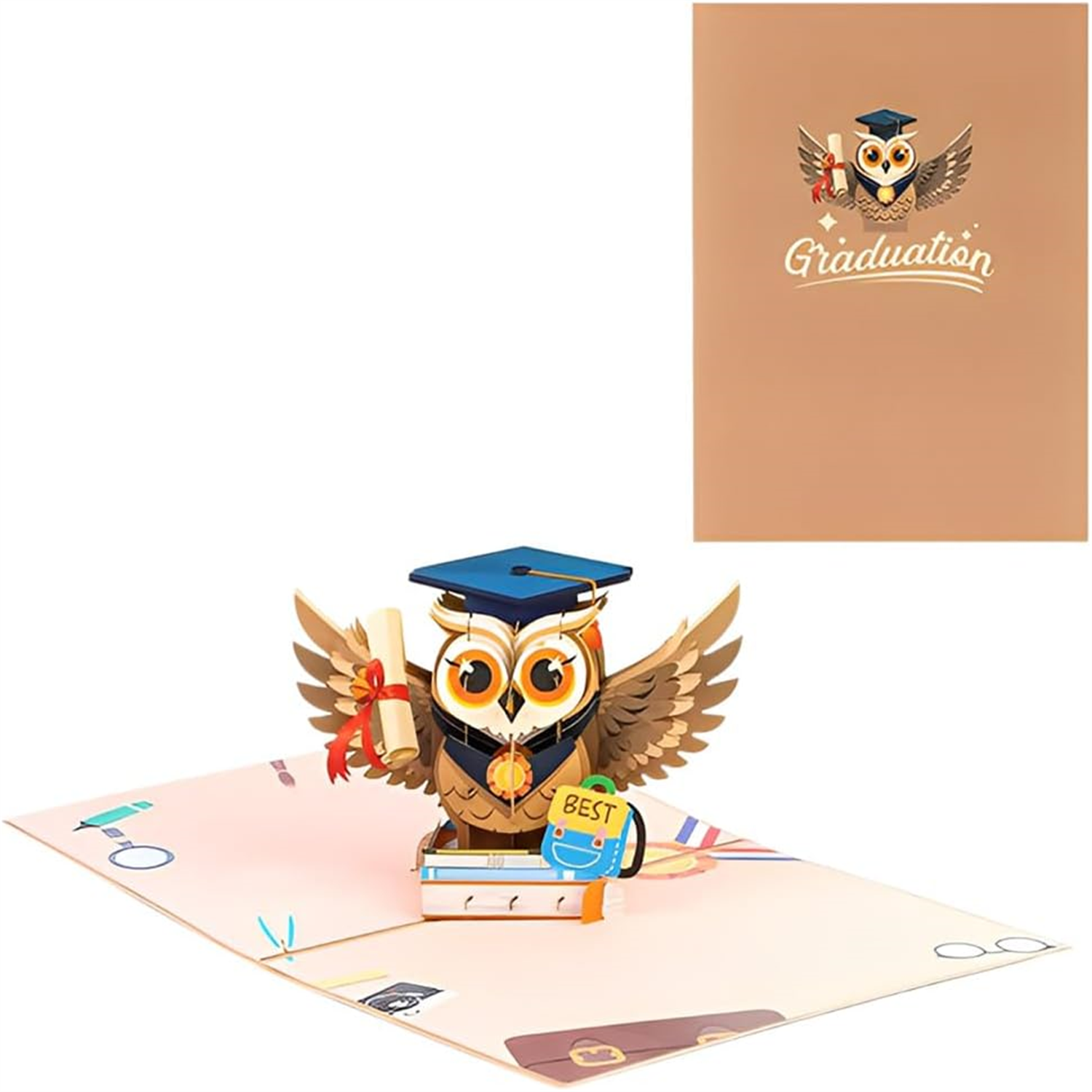 Celebration Owl 3D Pop Up Graduation Card - Image 2