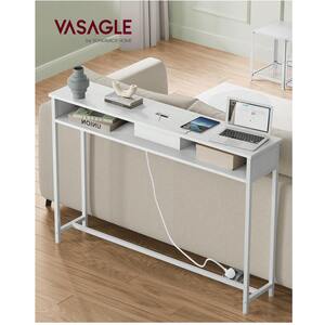 Snow White VASAGLE Slim Console Table with Charging Station shot 18743574