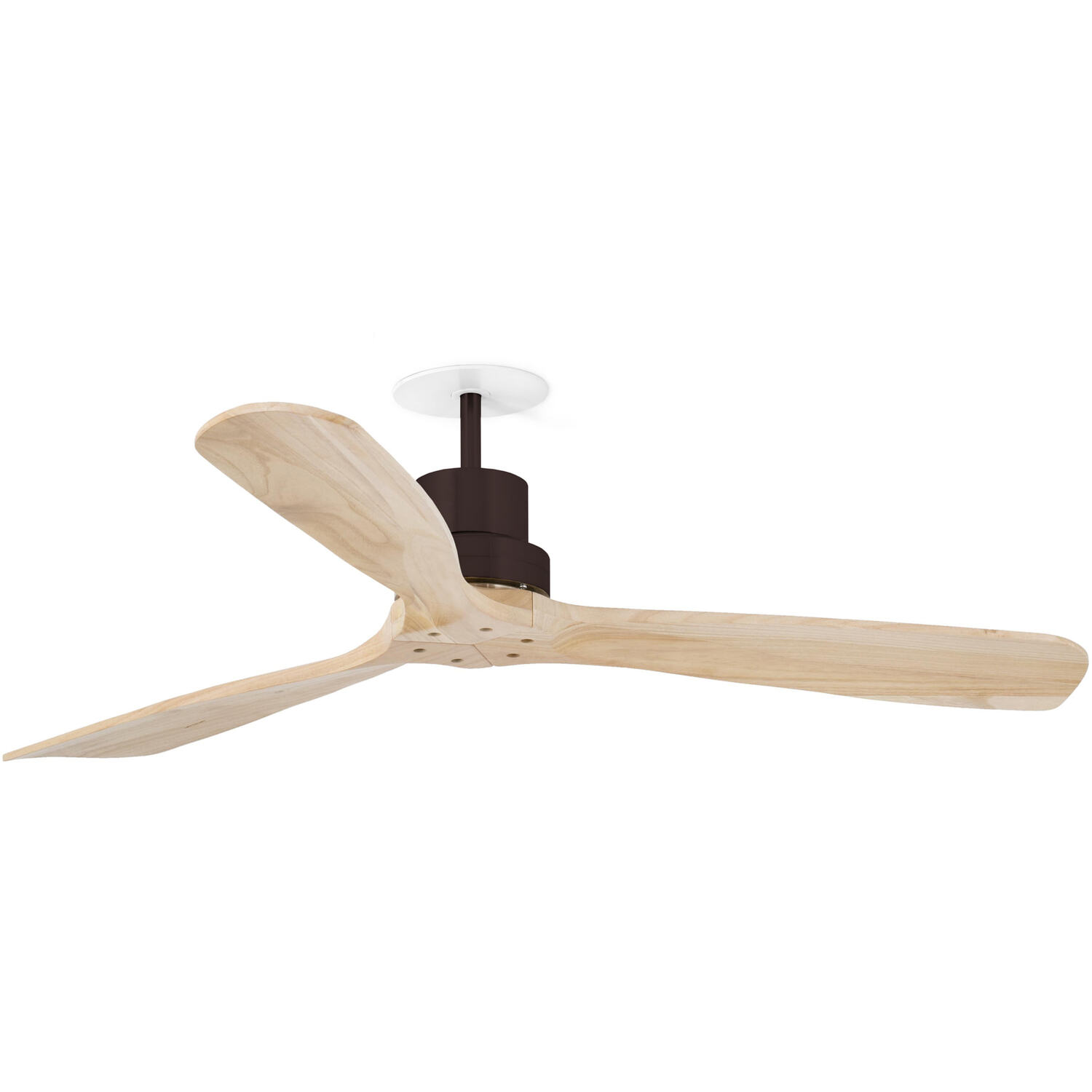 B&Q - Luminosa Lantau Recessed 132Cm Ceiling Fan BrownPine Blades - Image 2
