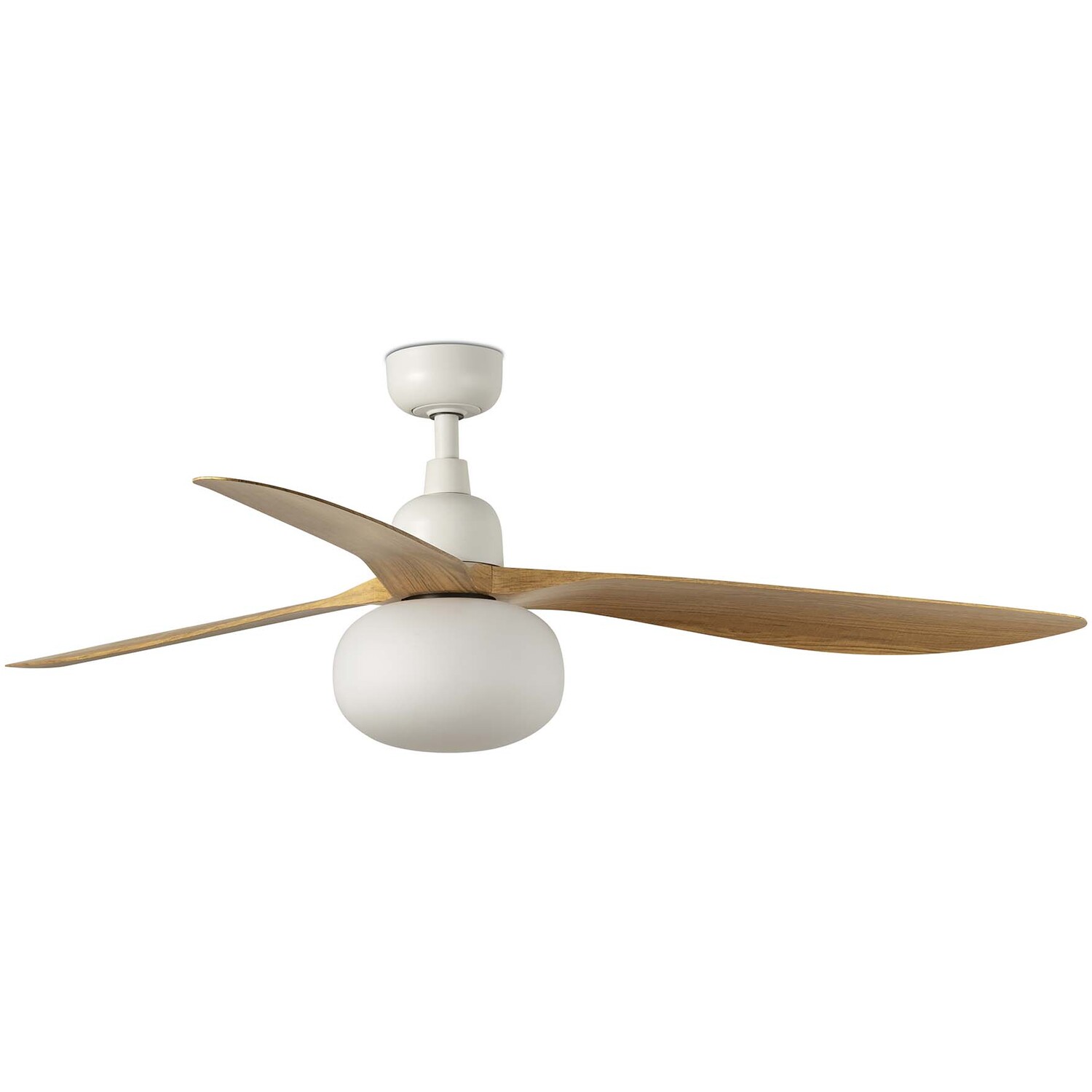 Netlighting Unisex Brown Outwood 3 Blade Ceiling Fan White Oak Wood Light 1X E27 Ip44 In Large - Image 2