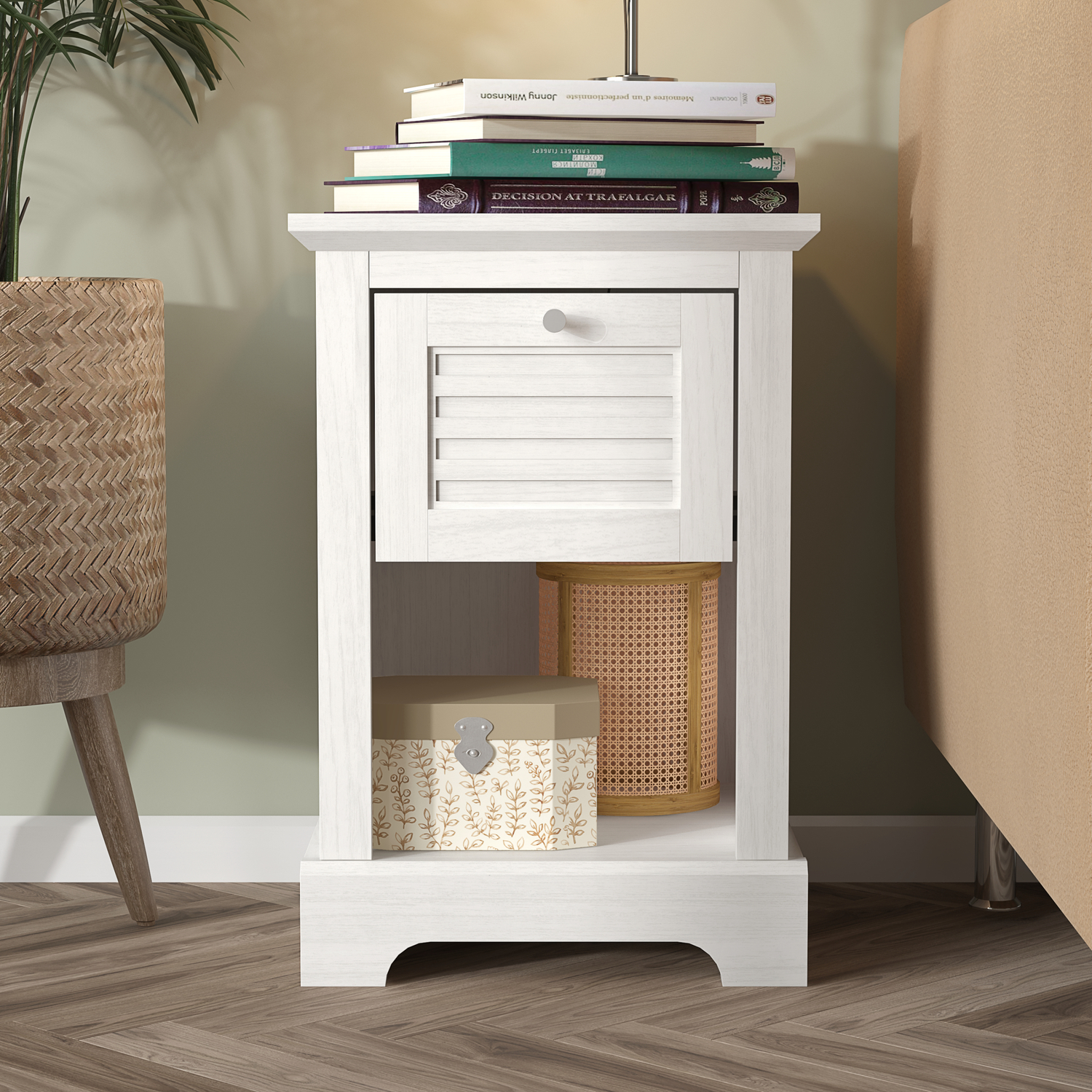 Gfw Salcombe 1 Drawer Lamp Table - White
