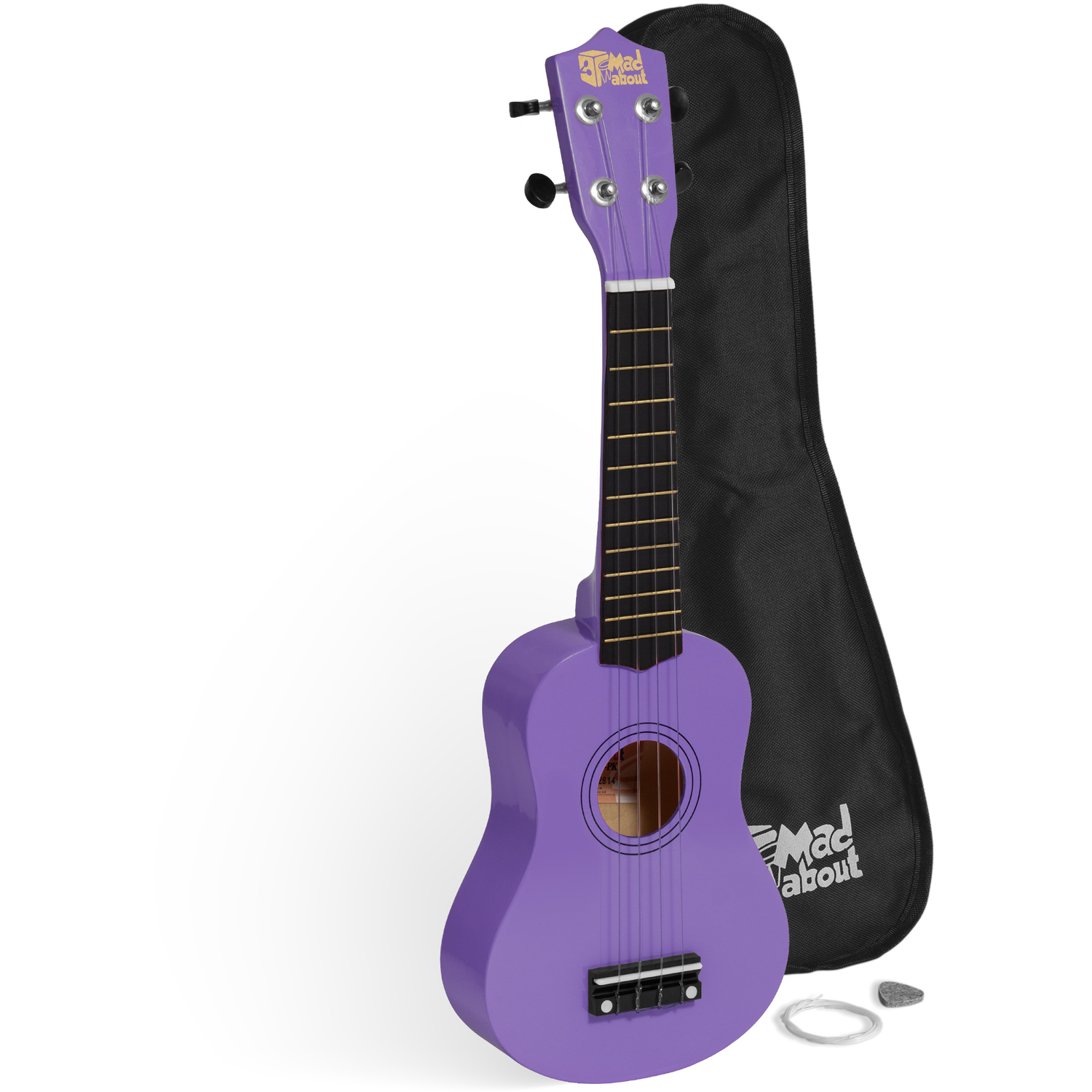 Mad About SU8 Soprano Ukulele - Purple | FREE Gig Bag, Pick, and Spare Strings - Great for Schools and Beginners, Now with Carbon Black Strings for Improved Tuning - Image 2