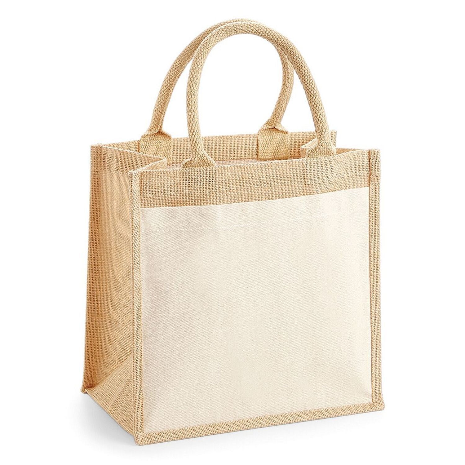Westford Mill Pocket Jute Midi Tote B - Natural