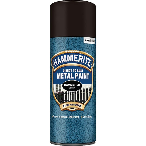 Hammerite Hammered Finish Aerosol Spray 400ml Black.