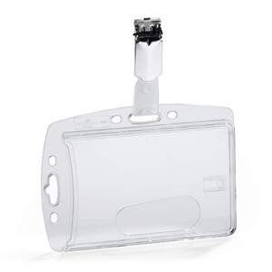 Enclosed Security Pass Id Badge Holders with Clip - 25 Pack - Clear