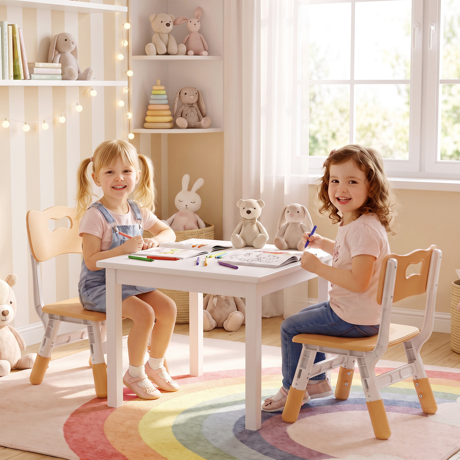 Aiyaplay Kids Desk Chair Height Adjustable Lightweight - Brown