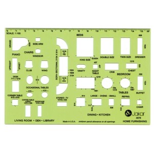 Home Furnishings Template 1 to 100 Scale - Green