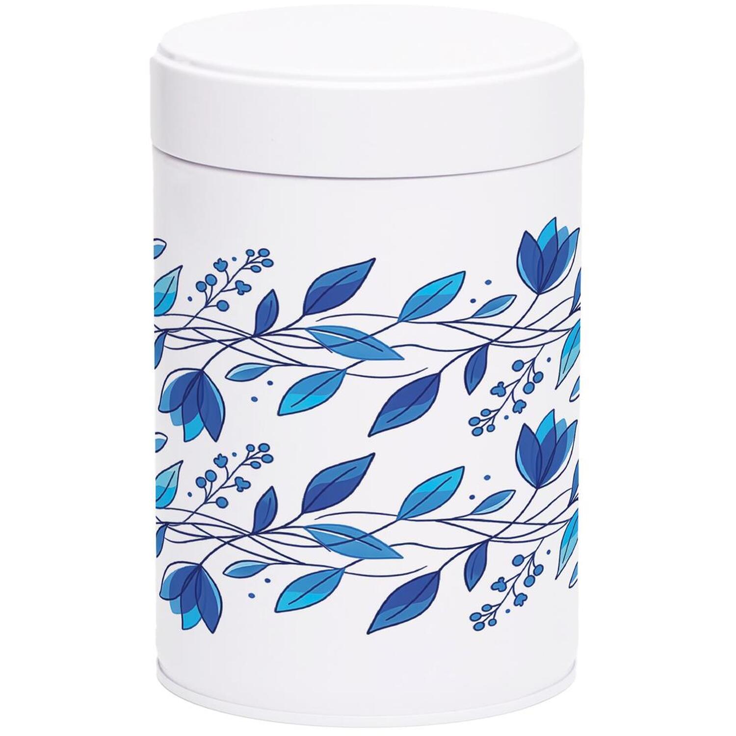 Purely Home Blue Petals Twist-Lid Kitchen Canister