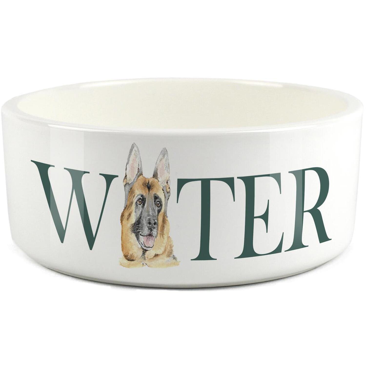 Purely Home Large Ceramic Pet Water Bowl - German Shepherd