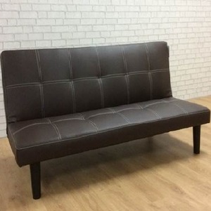 Single Faux Leather Sofa Bed in Dark Chocolate