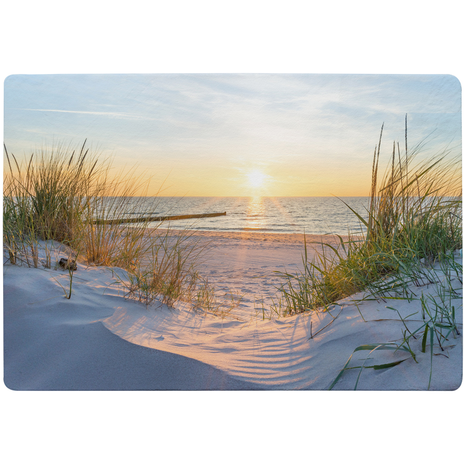 Sunset At The Baltic Sea Beach Designer Rug - Yellow / 200cm thumbnail