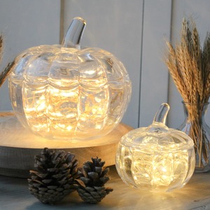 2 Set Halloween Pumpkin Glass Sweet Jar Centrepiece