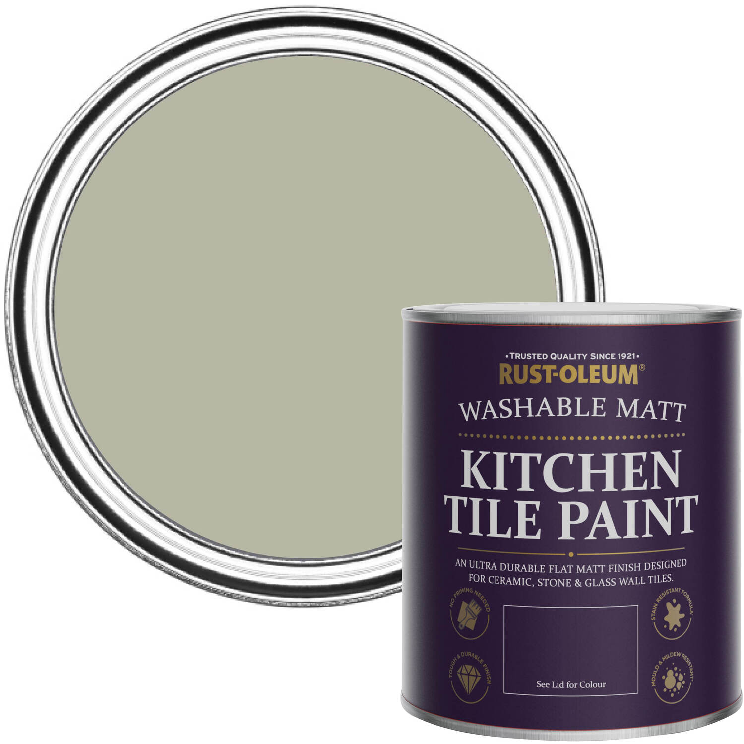 Rust-Oleum Kitchen Tile Paint Matt - Tanglewood 750ml -  grey