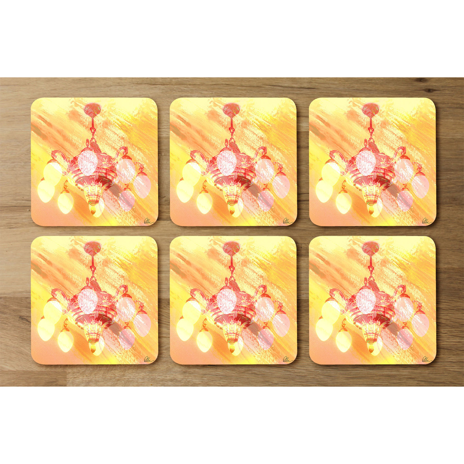 Image of Chandelier Coaster - Yellow