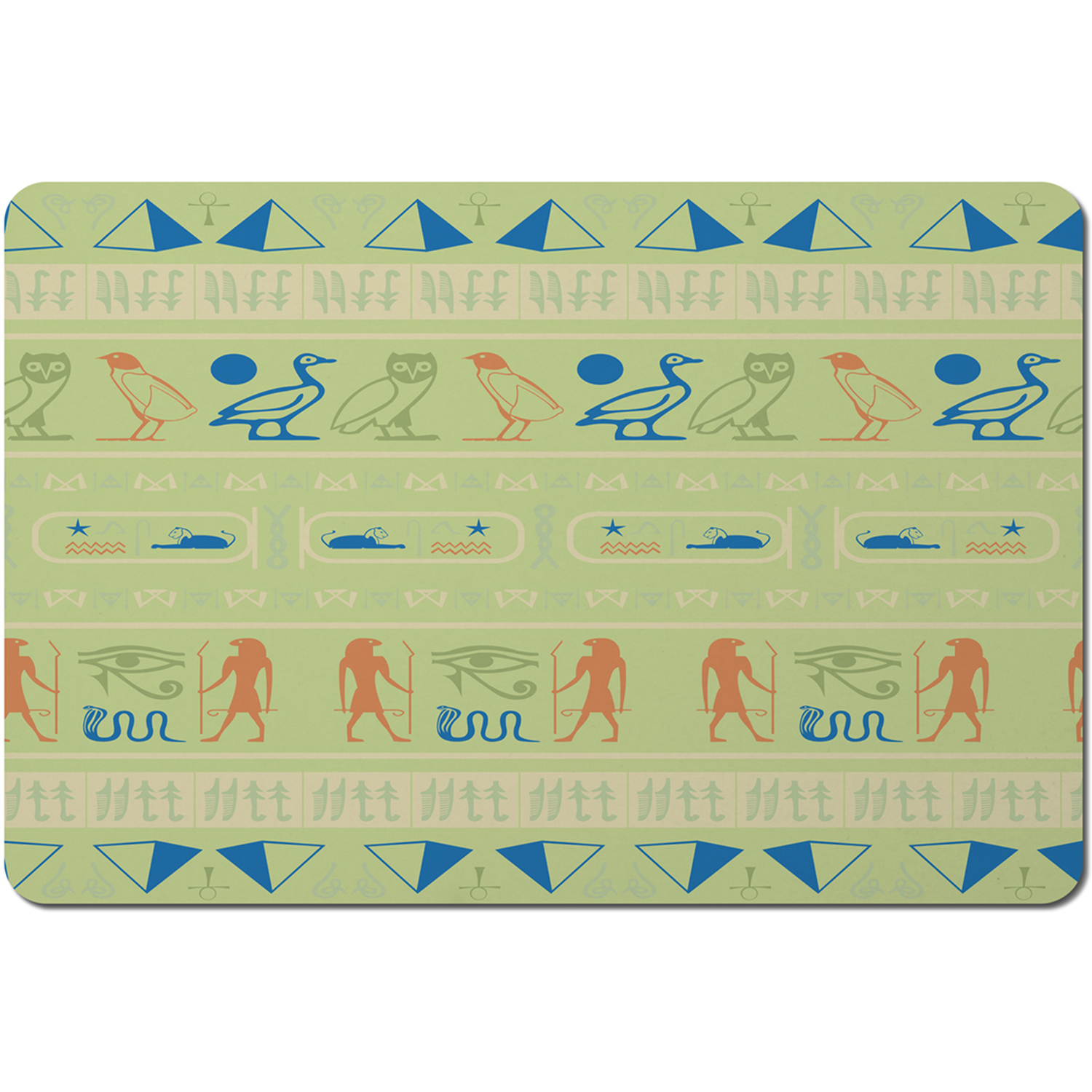 Hieroglyphic Egyptian Language Symbols Placemat - Green