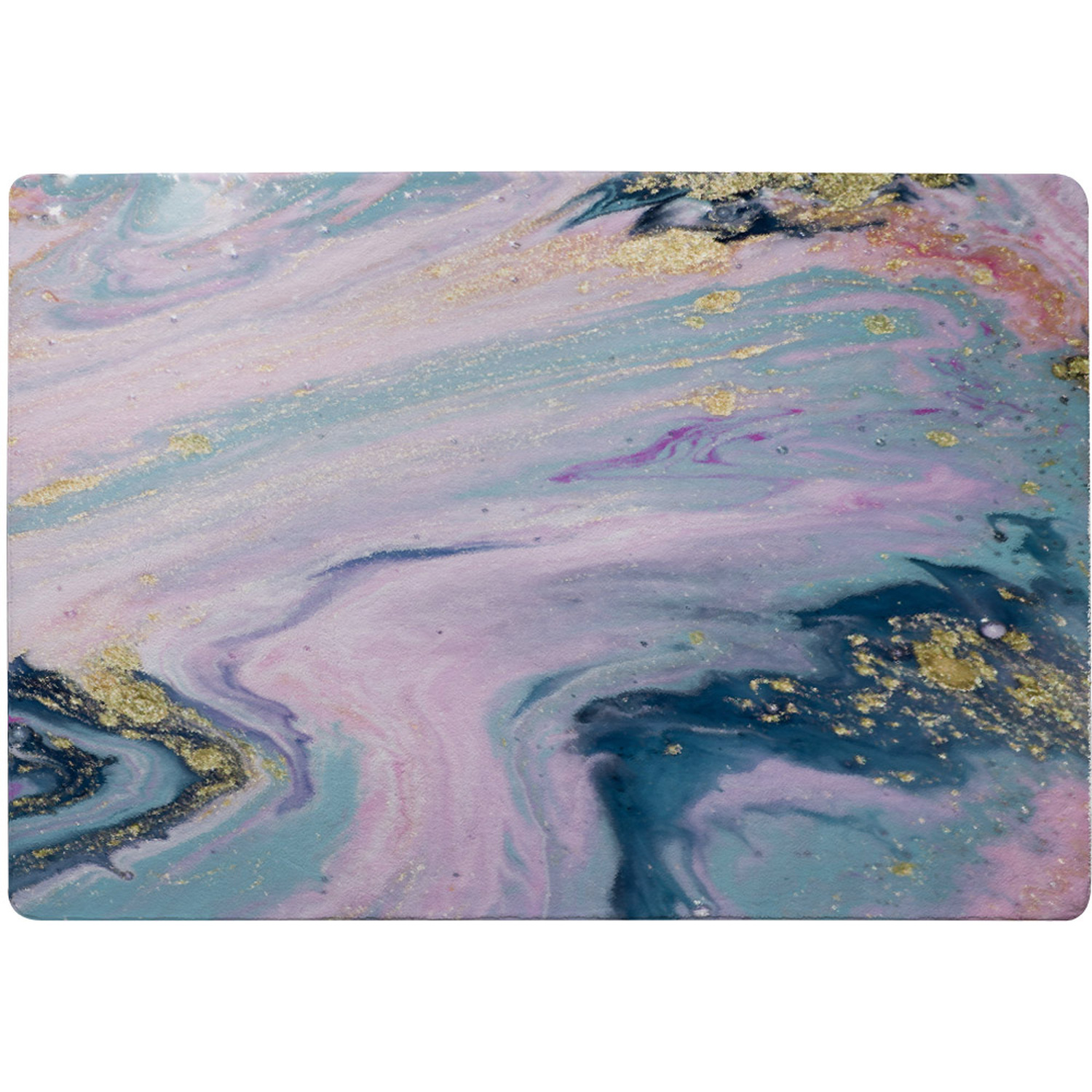 Blue Pink Marble Rug