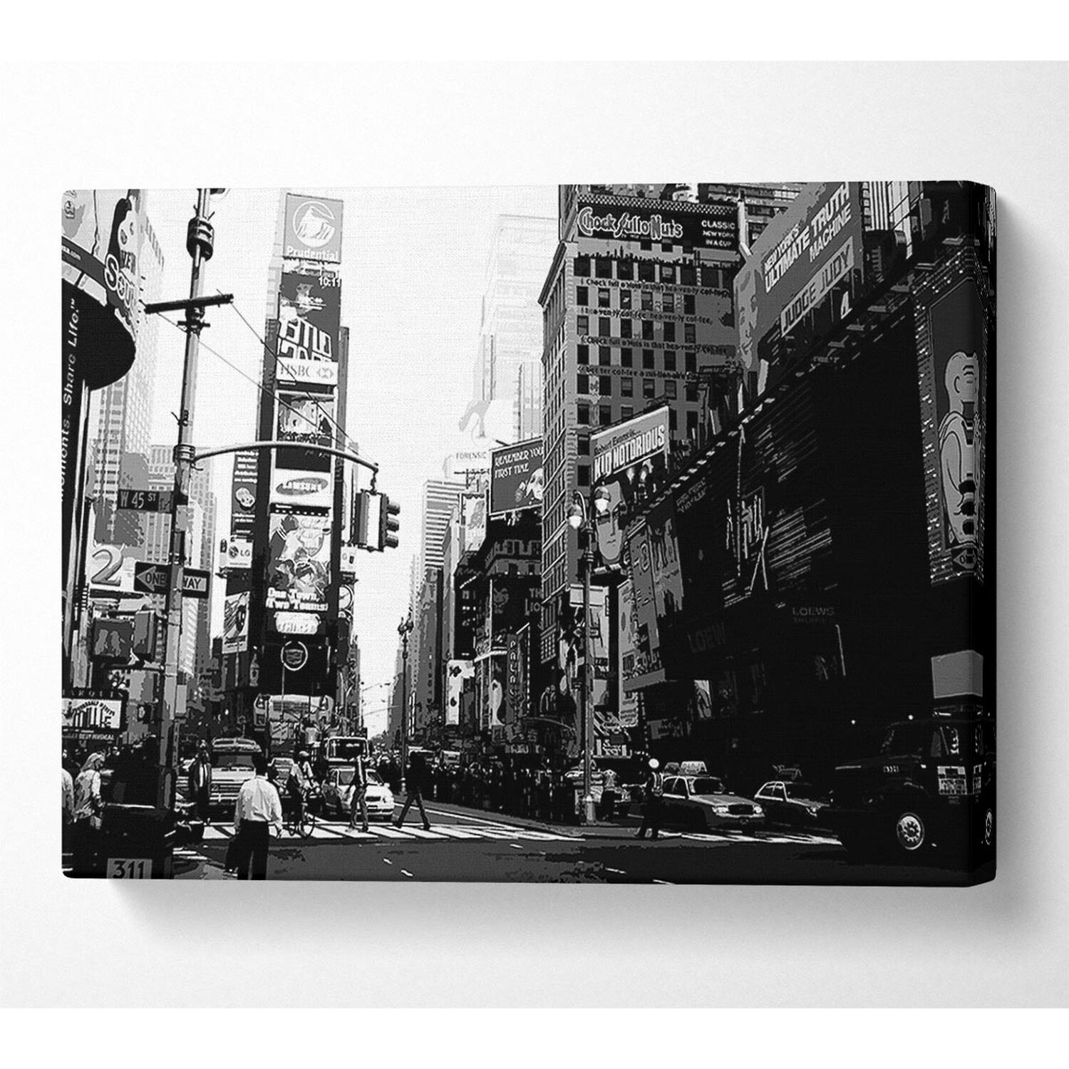 Wallart-Direct - In The Heart Of Tokyo B n W Canvas Print Wall Art - Yellow / 101.6cm thumbnail
