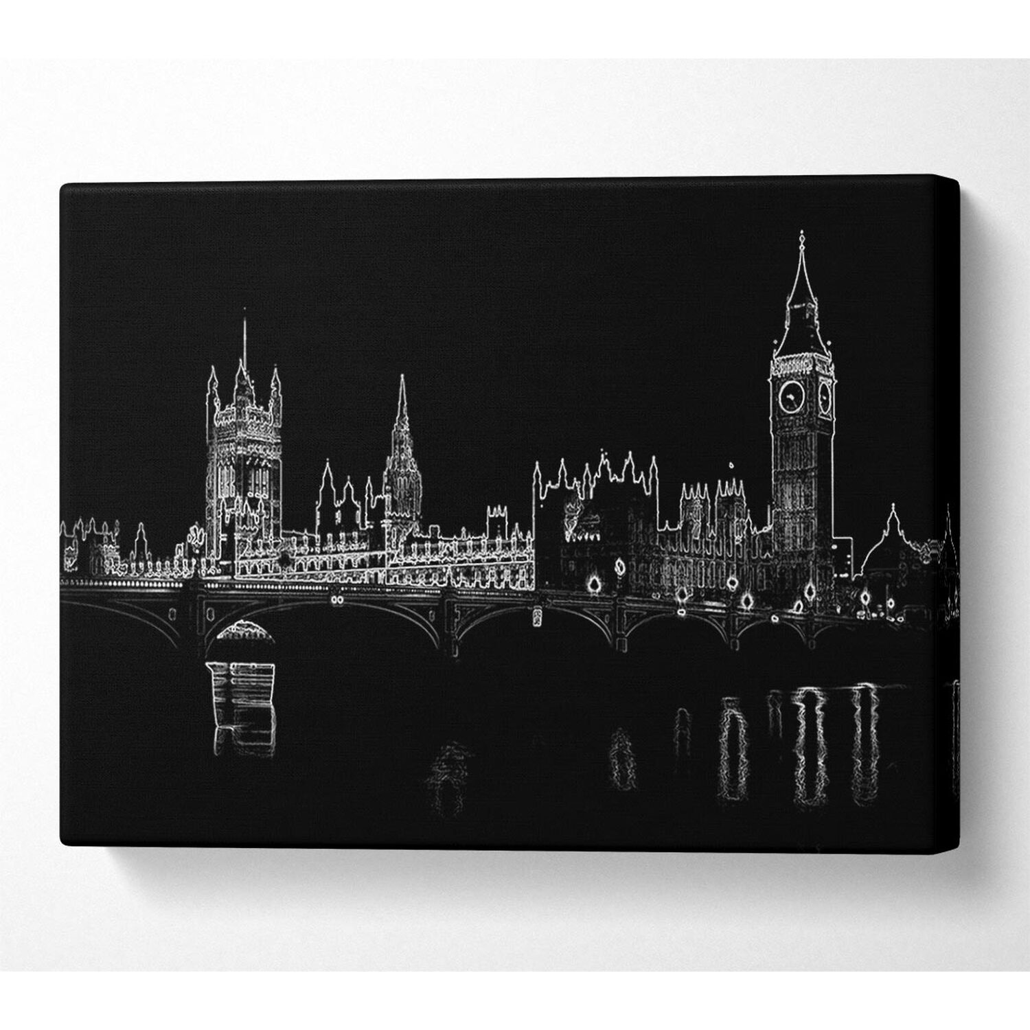 Wallart-Direct - London Houses Of Parliment Canvas Print Wall Art - Yellow / 101.6cm thumbnail