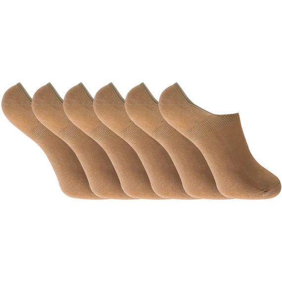 6 Pack Ladies Anti Sweat Bamboo Liner Ankle Socks with Grips