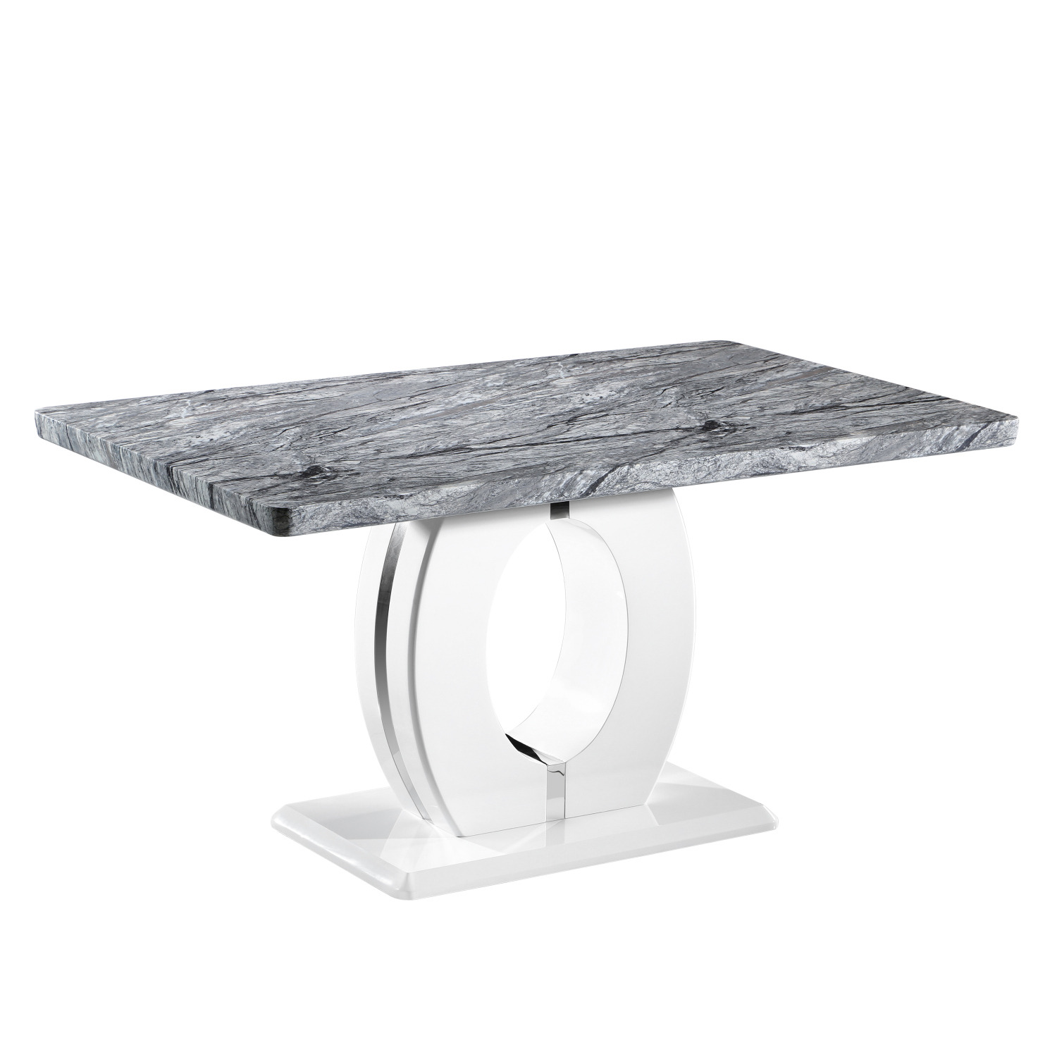 Silver Grey Neptune Medium Dining Set - Grey