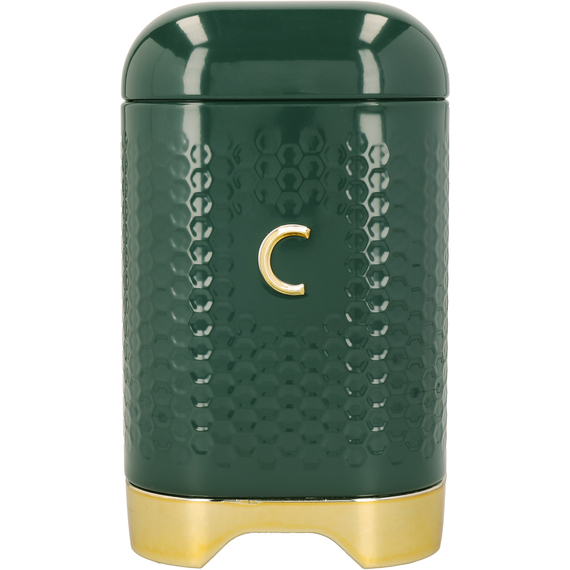 Lovello Coffee Canister with Textured Finish and Retro Curves Vintage