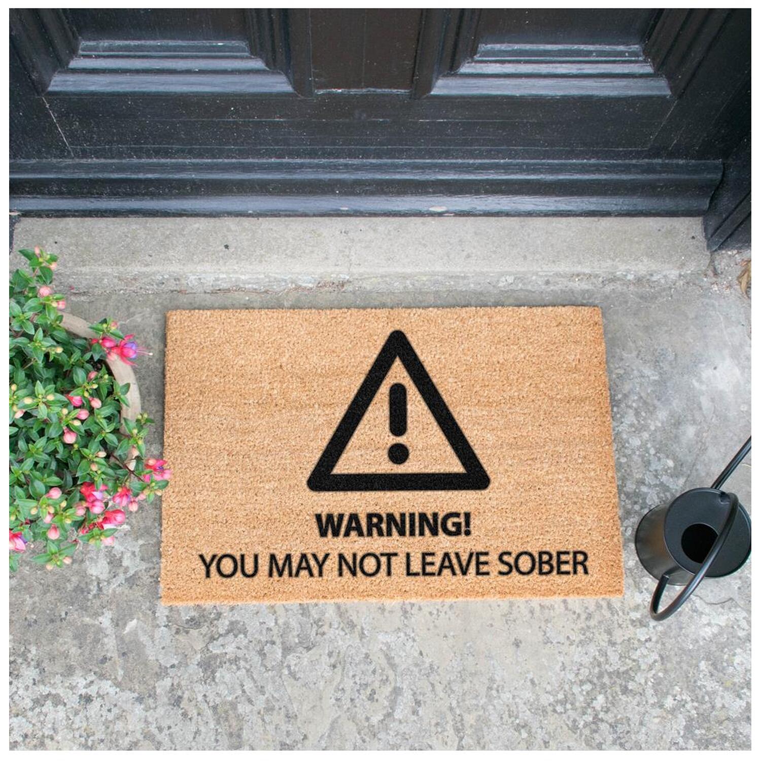 Sober Warning Doormat - Brown