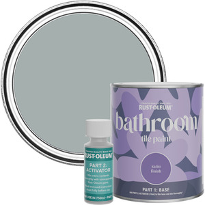 Rust-Oleum Bathroom Tile Paint in Satin Finish - Mineral Grey 750ml