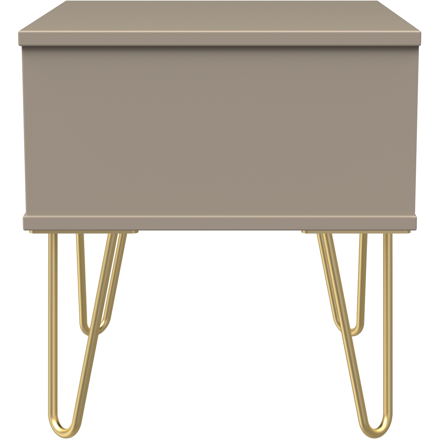 Diamond Ready Assembled 1 Drawer Bedside Cabinet With Legs - Mushroom Matt