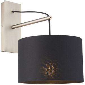 Ravenna Wall Lamp Matt Nickel Plate Black Cotton Fabric