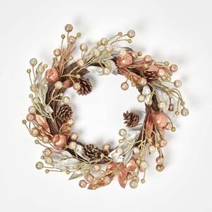 Homescapes Champagne Pinecone  Apple Christmas Wreath
