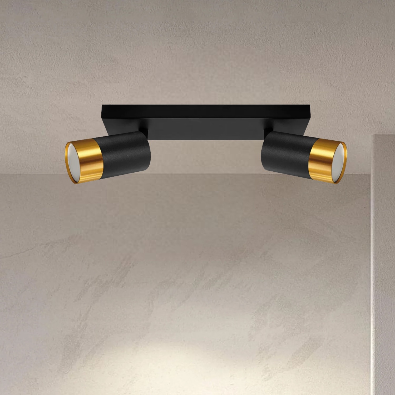 Cgc Puzon Adjustable Two Headed Ceiling Spotlight - Black
