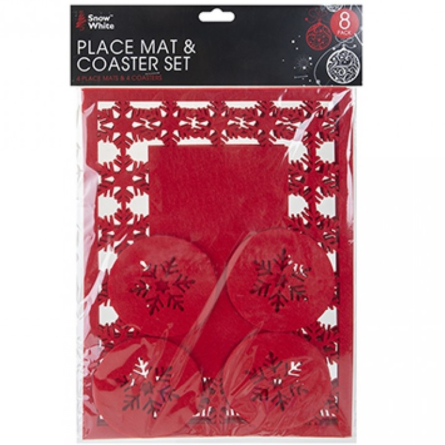 Image of Red Snowflake Christmas Dinner 4x Placemat&hellip;