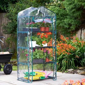 4 Tier Greenhouse Transparent PVC Cover Indoor Outdoor Garden 69 x 49 x 160cm
