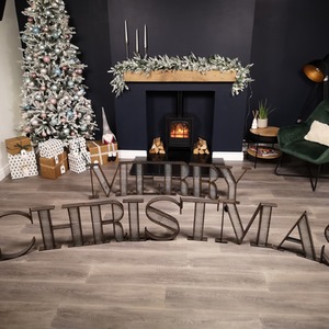 Industrial Metal Set of Merry Christmas Letters Decoration