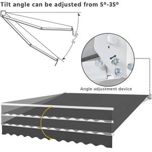 Grey 3 x 2.5m Outdoor Retractable Awning shot 5065797