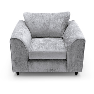 Light Grey Harriet Crushed Chenille Armchair Chair shot 5131067