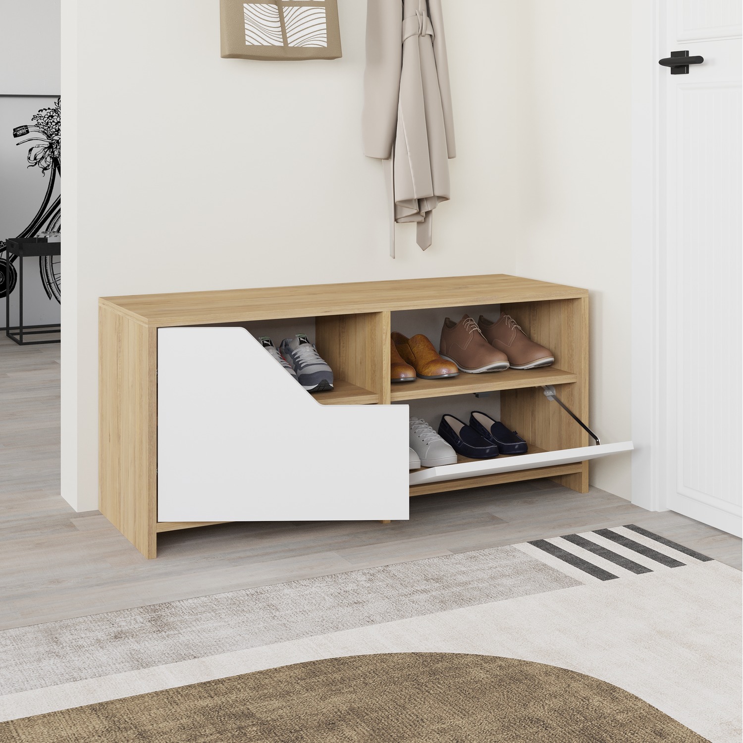 Nexus Modern Shoe Bench Storage