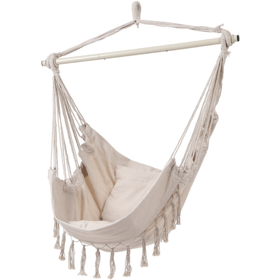 Garden Canvas Hammock Swing Chair - White