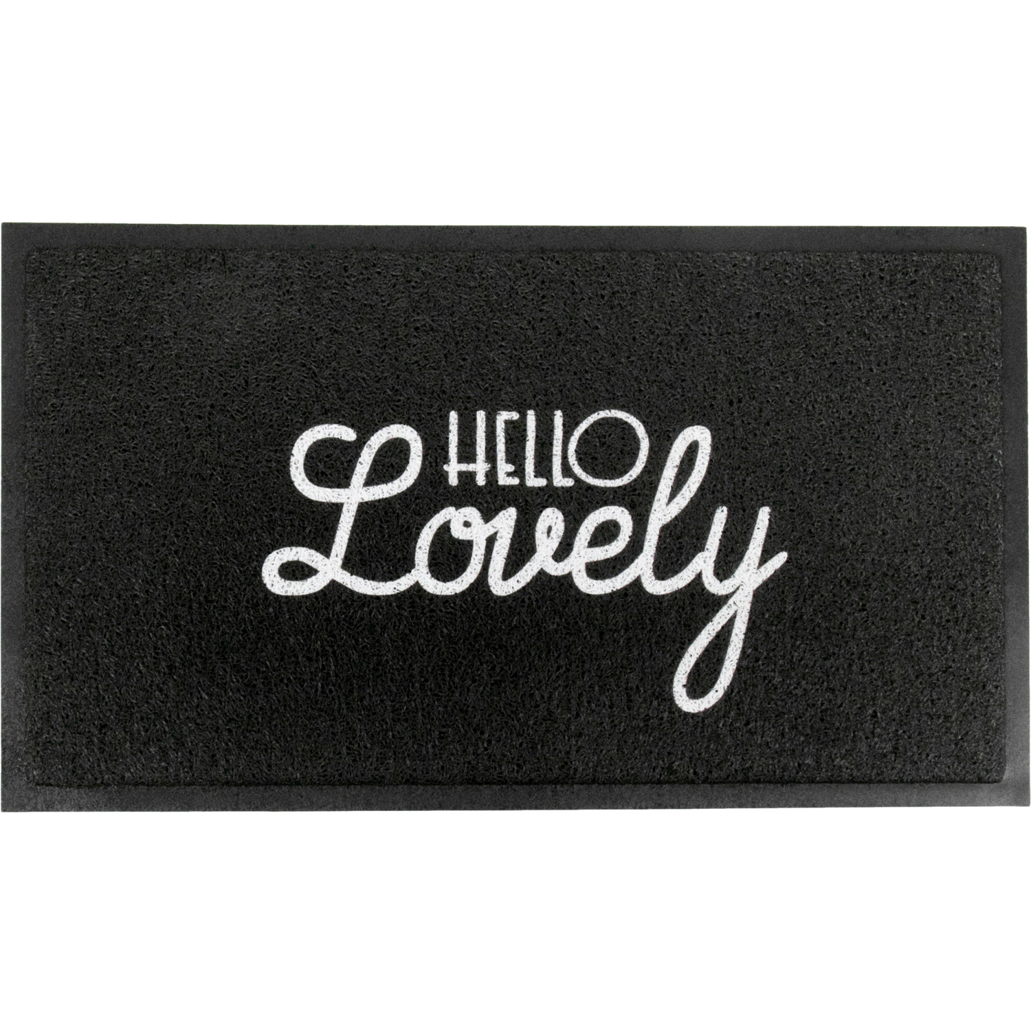 Black Hello Lovely Indoor Outdoor Doormat - Black