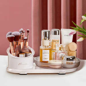 Plastic Rotating Tray Makeup Organizer