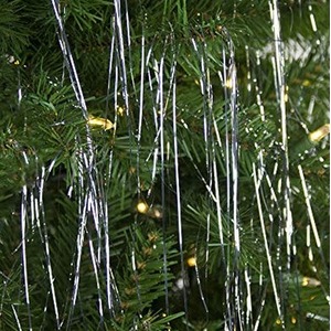 Silver Lametta Foil Tinsel Garland Strands Christmas 50cm x 40cm