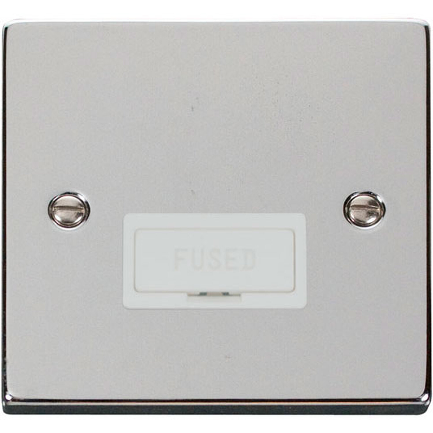 Polished Chrome 13a Fused Connection Unit - White