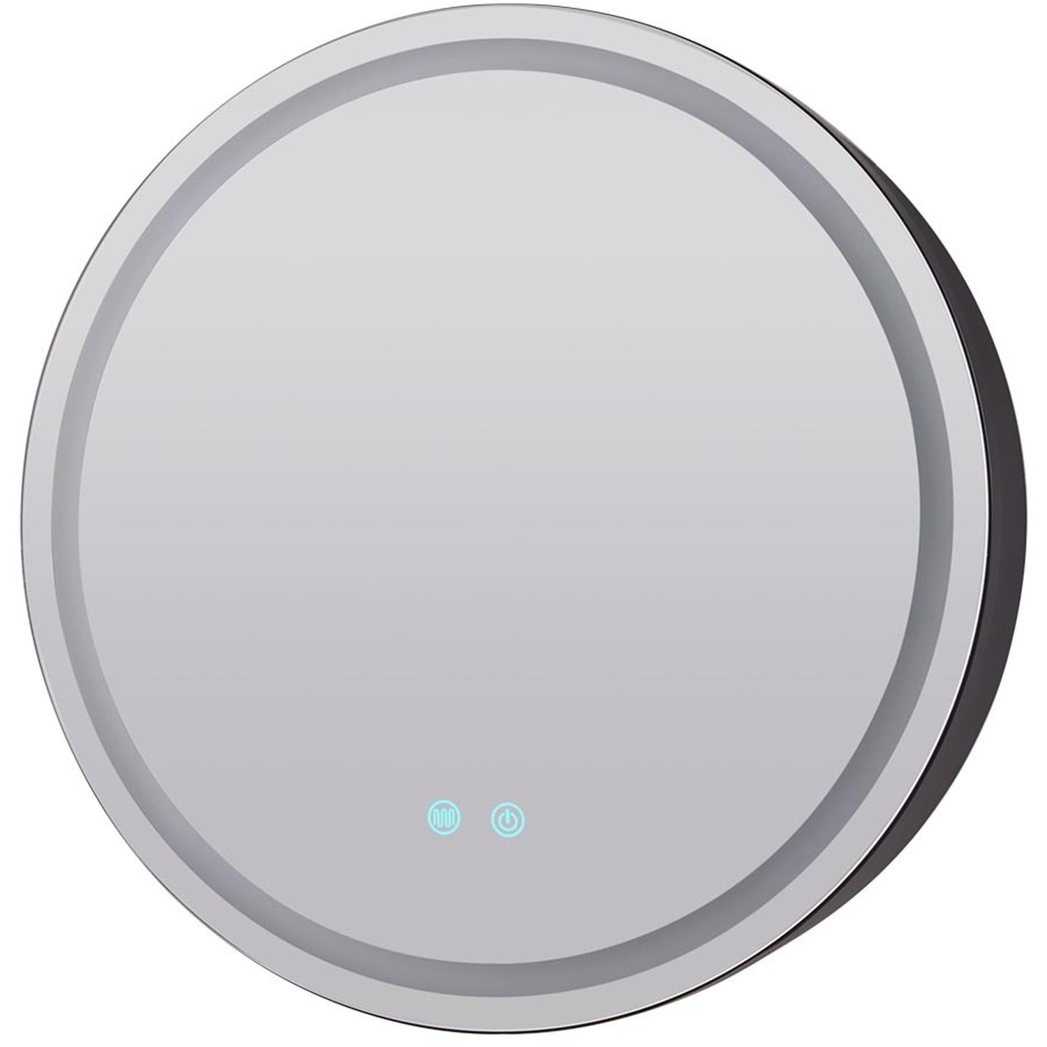 Round Anti-fog Wall-mounted Led Dimmable Mirror Cabinet - Black