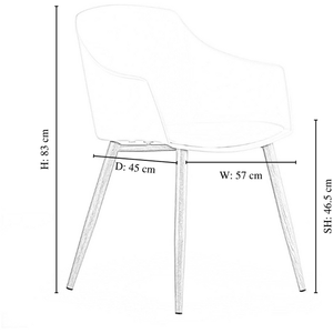 Black Single Eden Plastic Dining Chair with Padded Leather Cushions for Dining Room shot 6829248