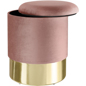 Sarina Padded Stool with Velvet Look and Large Storage Space