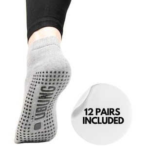 Ubung Yoga Grey Women's PSYSK701 Pack of 12 Size 4.5-9 UK Size